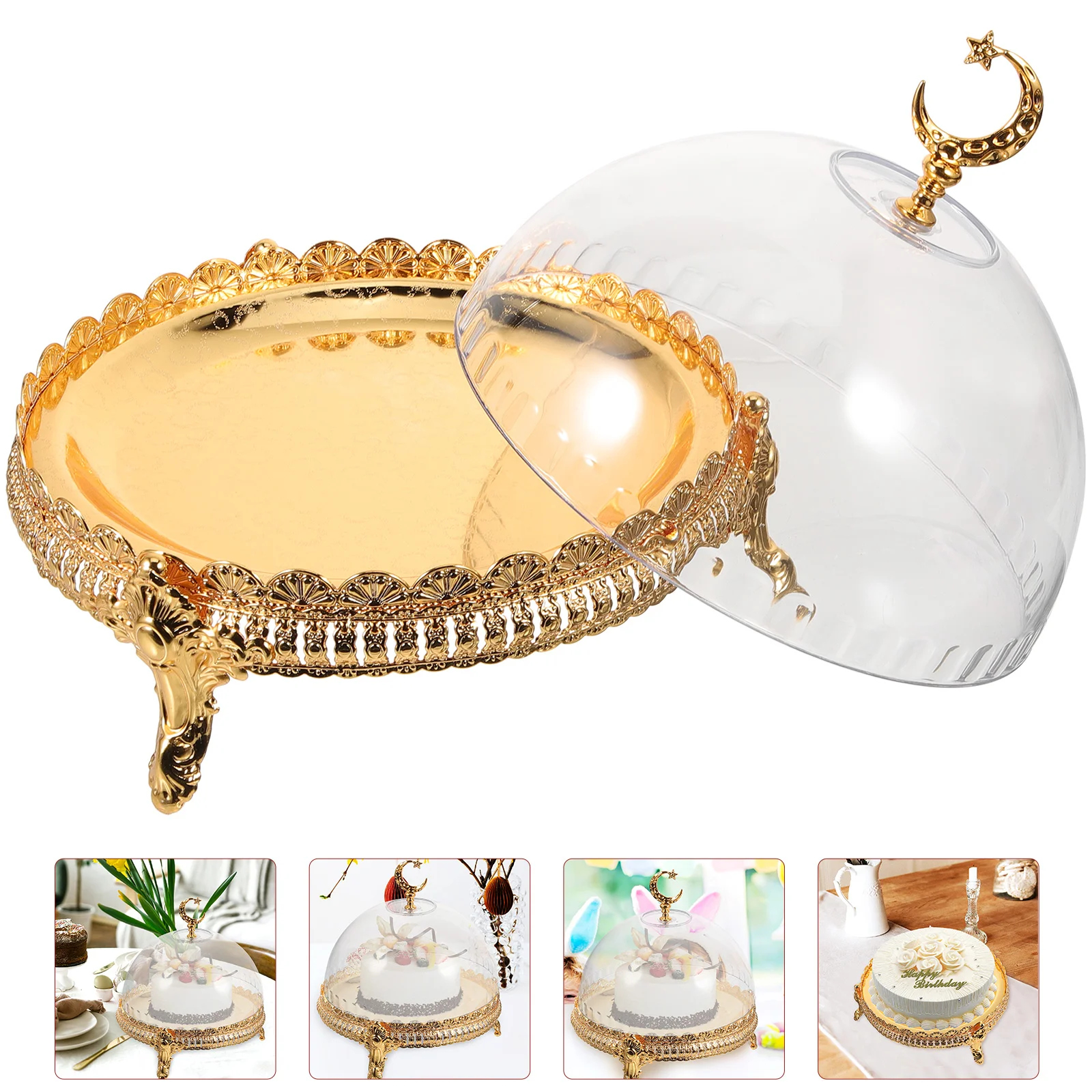 Cake Tray Holder Chocolates Household with Cover Plate Acrylic Dessert for Home Banquet Lid