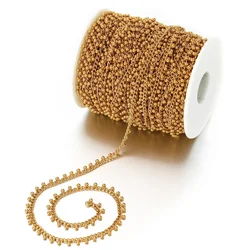 1 Meter handgefertigte Curb-Gliederketten aus Edelstahl mit 2,5 mm Kugel-Drop-Scheibe, DIY-Schmuck, Halskette, Zubehör im Großhandel