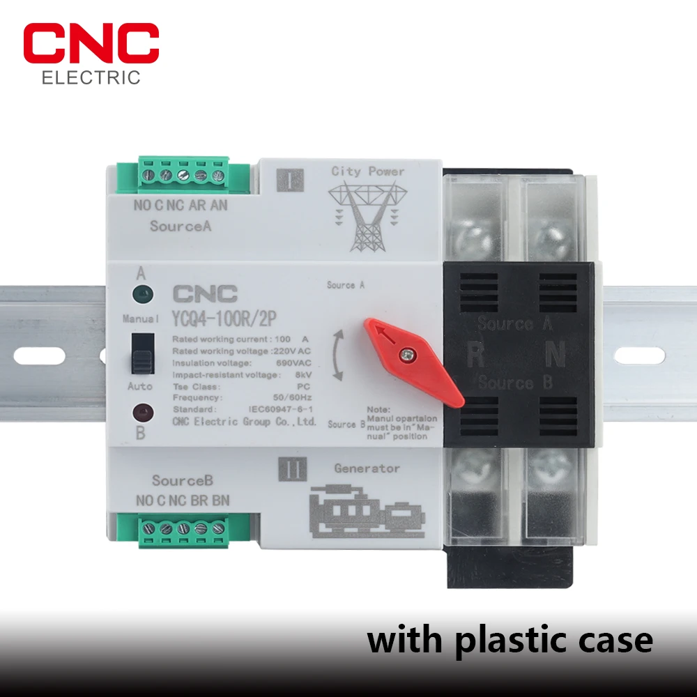 CNC Din Rail ATS Mini podwójna moc automatyczny przełącznik transferu przełącznik przetworników, przełączniki elektryczna nieprzerwana moc 63A/100A