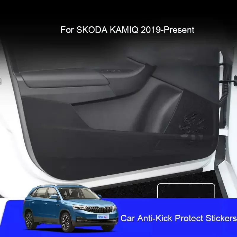 

For SKODA KAMIQ 2019-Present Car B-Pillar Door Anti-Kick Protect Pad Auto Trunk Anti-Dirty Scratch Resistant Interior Accessory