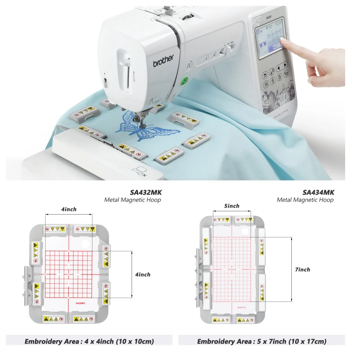 Magnetic Embroidery Hoop For Babylock Aurora Sofia 2 Verve Brother SE700 SE600 PE545 PE550D Innovis Etc Embroidery Machine