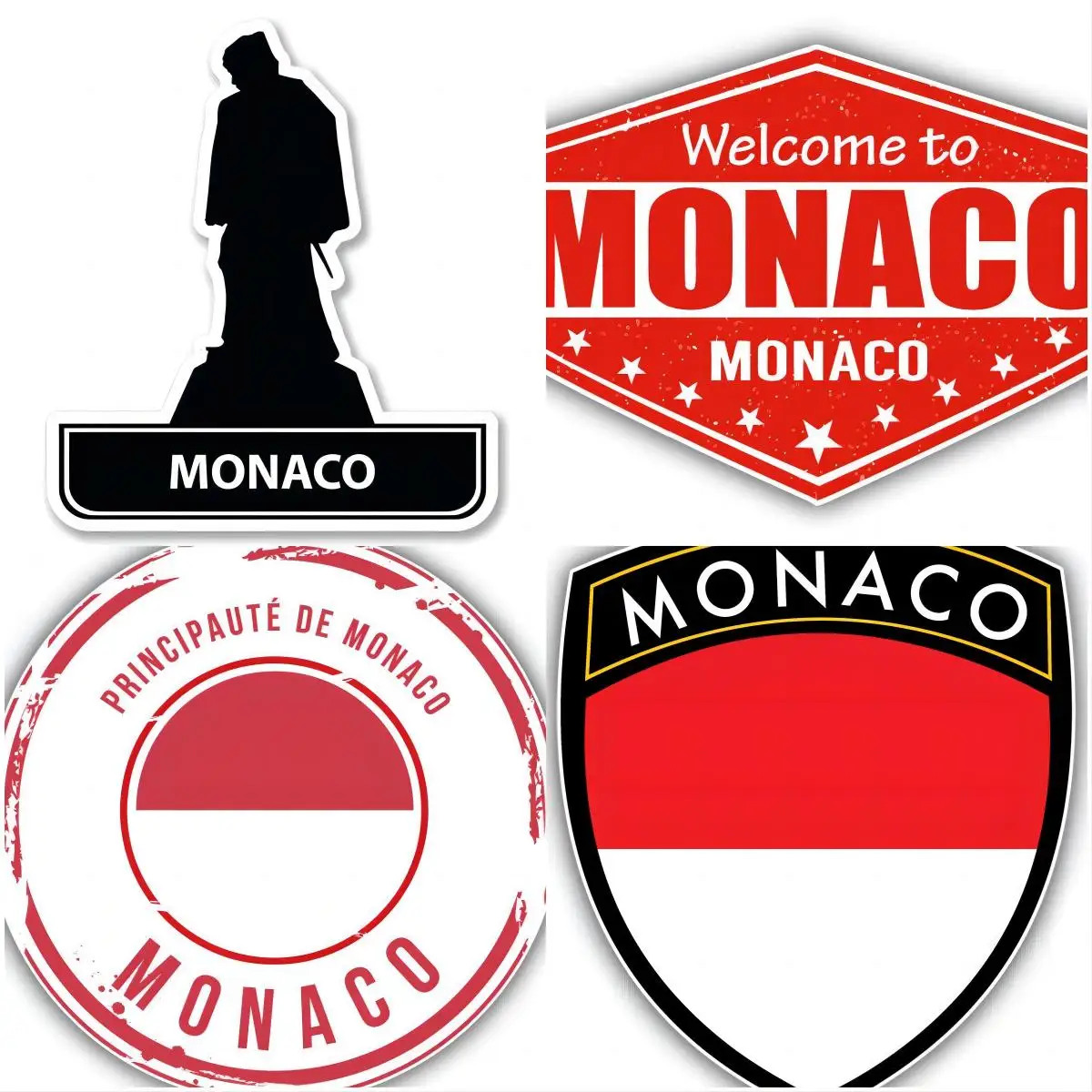 Monaco Flag Vinyl Decal Laptop Car Kid Luggage Window Cartoon Background Auto Interior Accessories Camping Laptop sticker