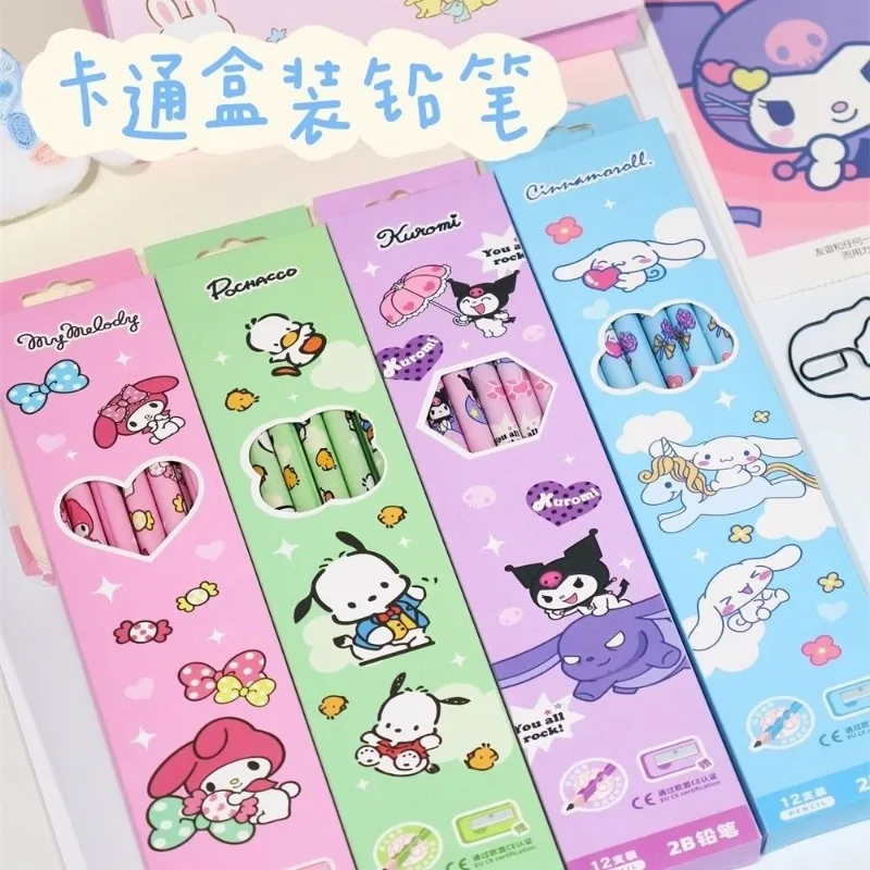 Cartoon Cinnamoroll Kuromi Meine Melodie Pochacco-Serie verpackt 2B-Bleistift für Grund- und Sekundarschüler, Schreibwaren