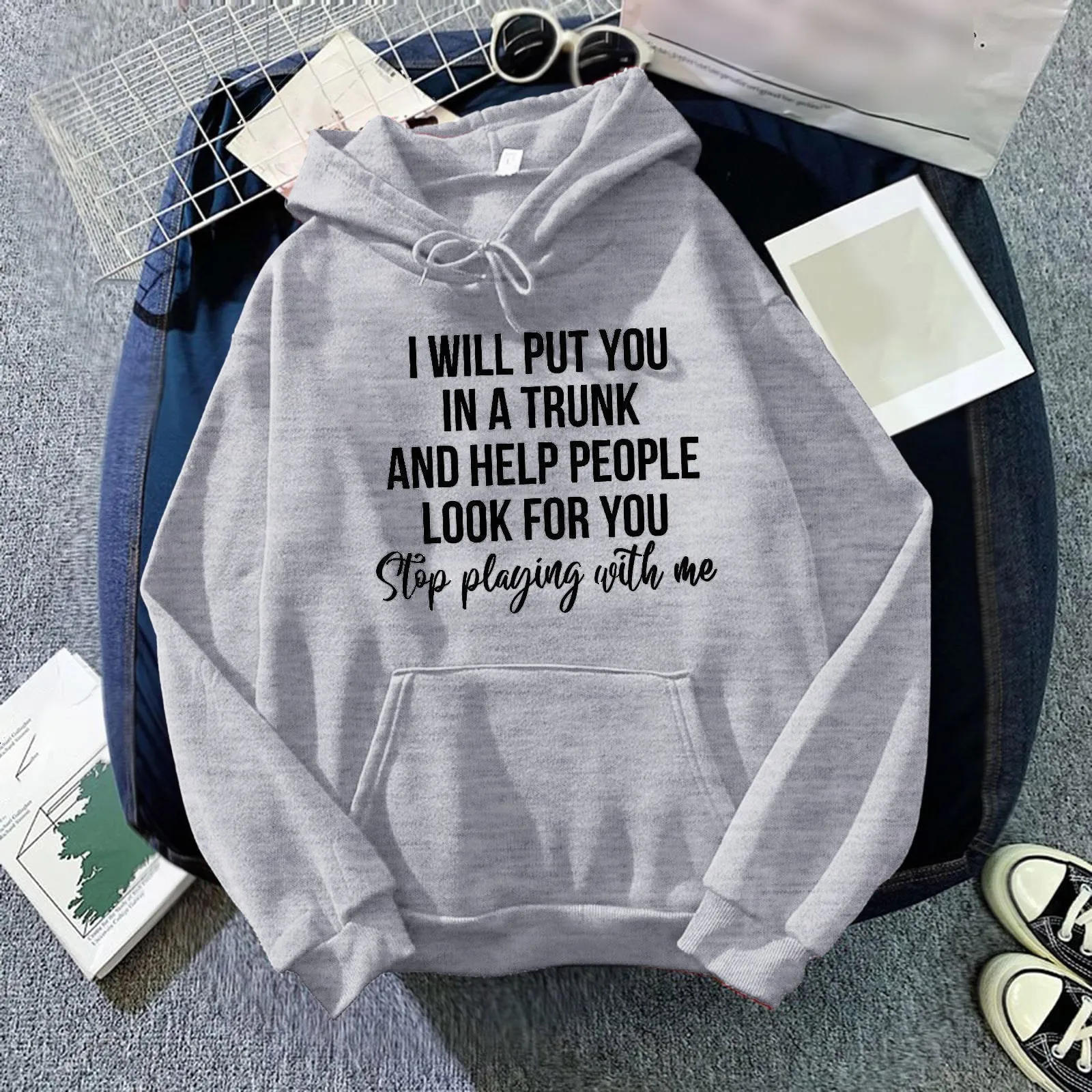 Loose Hoodies Letter Print Long-Sleeved Plus Size Sweatshirts Women Blouse Pullover Clothing Clearance Woman Clothing Tops