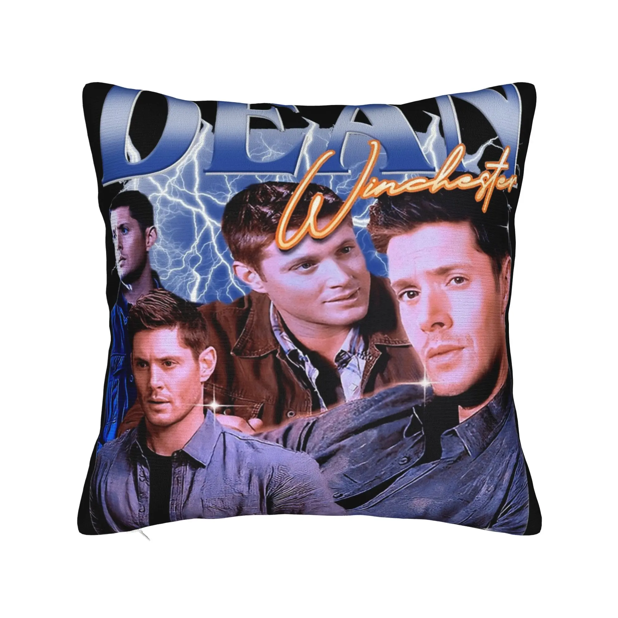 Supernatural Dean Pillowcase Printing Fabric Cushion Cover Decorations  Pillow Case Cover Bed Zipper 40X40cm