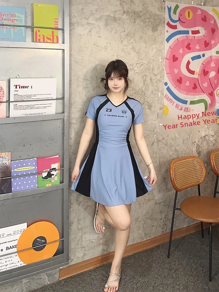 

Слитный купальник Spor для женщин больших размеров, белый, корректирующий, для термальных источников, с эффектом утяжки живота, модный цветной дизайн