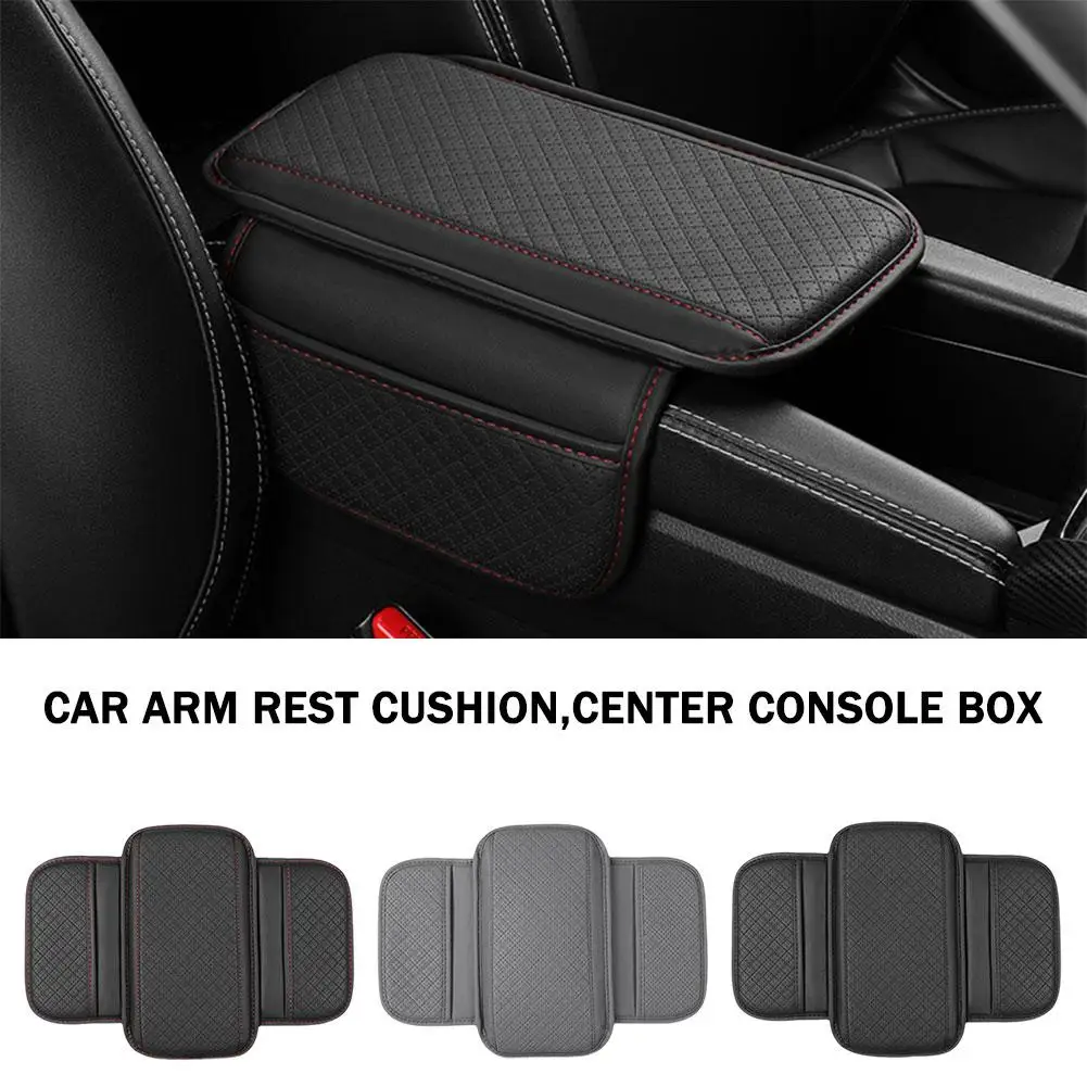 Car Armrest Box Cushion Thicken Arm Support Anti Scratch Phone Protector Storage Console Accessories Cover Car Center Pocke L6A1