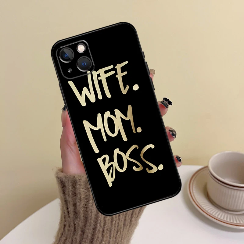 زوجة أمي بوس جراب هاتف آيفون 15 برو ماكس 14 13 12 11 16 برو ماكس ميني XR 15 16 زائد 16e غطاء فوندا