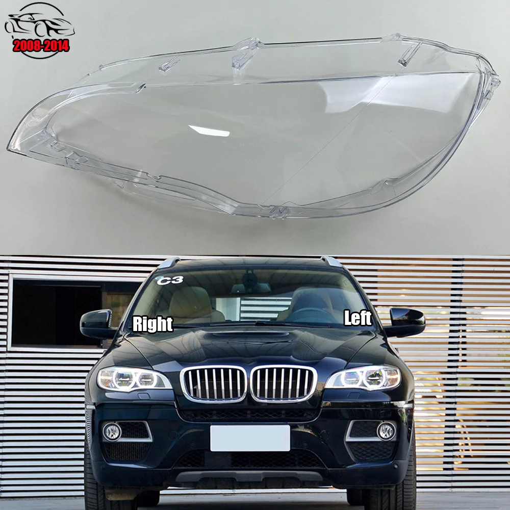 

For BMW X6 E71 2008-2014 Headlamp Cover Transparent Lamp Headlight Shell Lens Plexiglass Replace The Original Lampshade