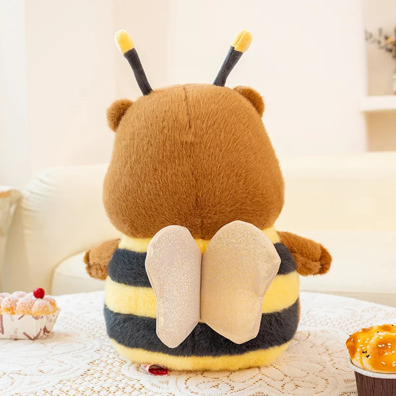 귀여운 꿀벌 카피바라 봉제 인형, 창의적인 시뮬레이션 거북이 카피바라 봉제 인형, 부드러운 봉제 동물 베개, 어린이 생일 선물