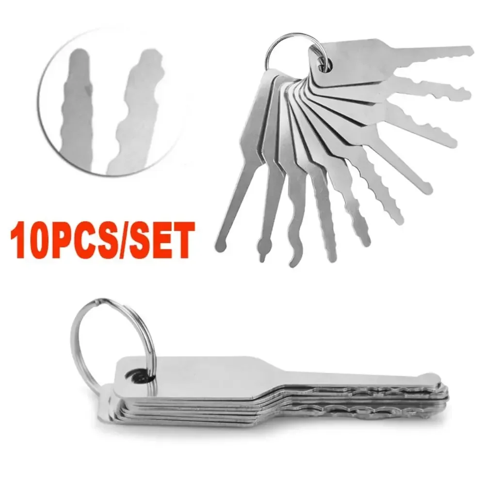 Stainless Steel Door Open Keys Car Unlock Dual Sided Jiggler Keys Repair Accessories Auto Replacement Tool Kit