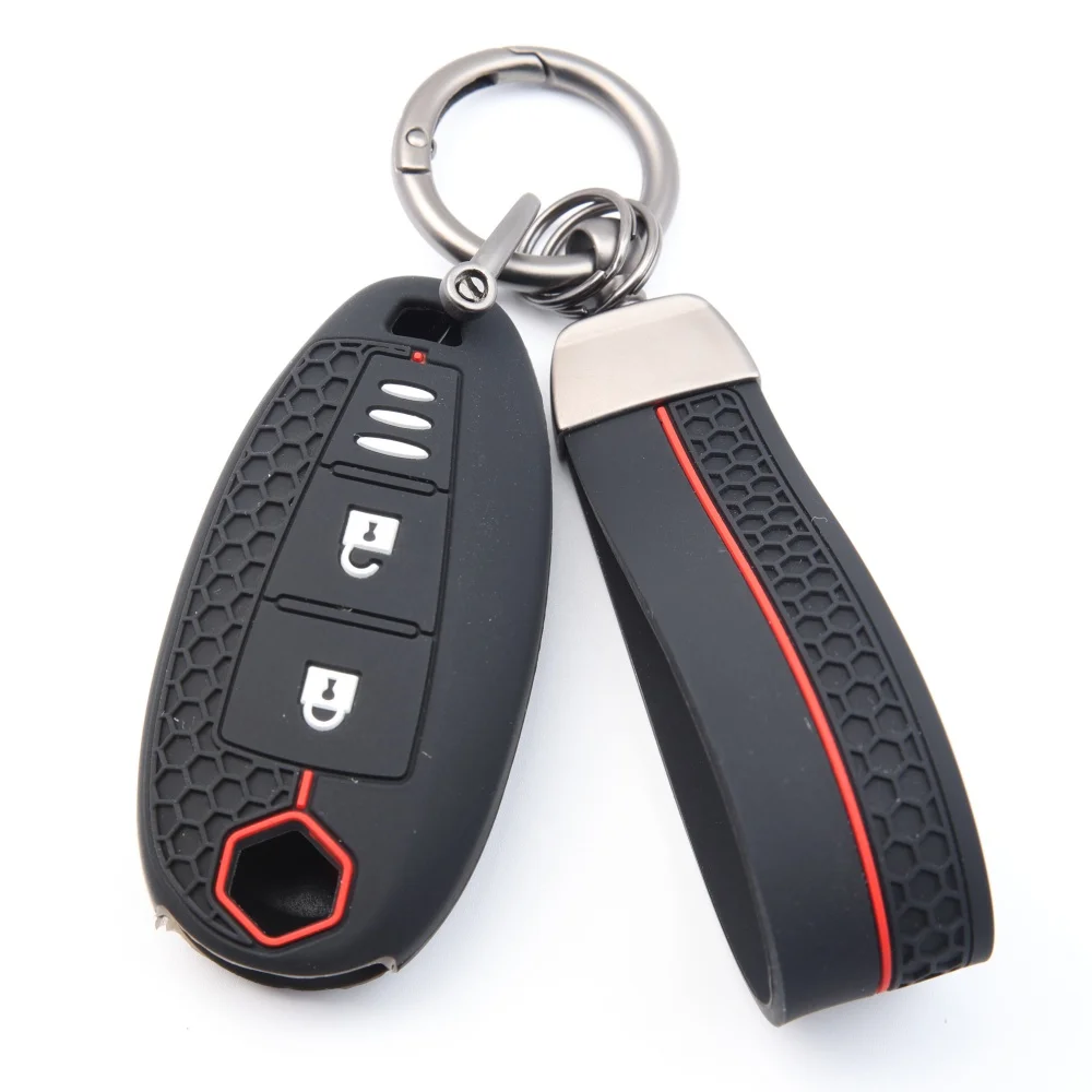 Silicone Cover For Suzuki Baleno Ertiga Ciaz Ignis Kizashi Swift SX4 S-cross Vitars Car Smart Key Case Bag Protector Keychain