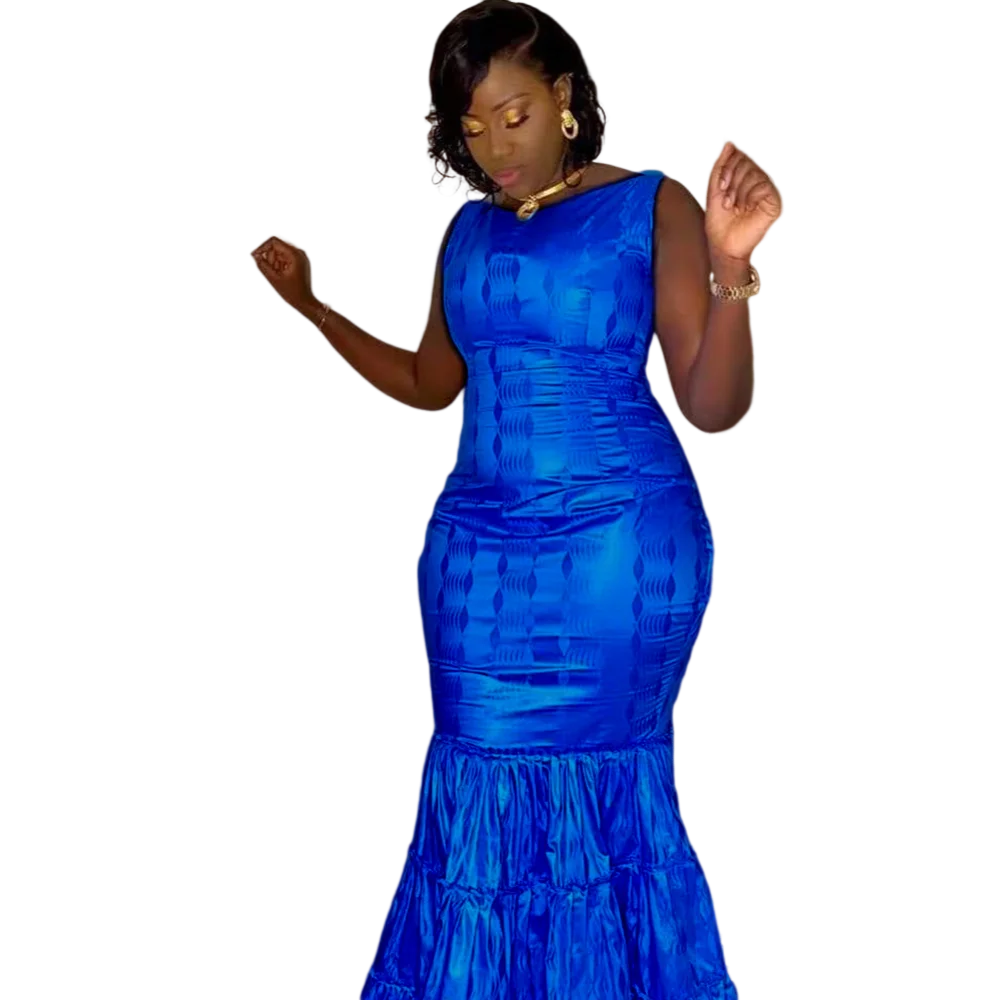 

African Bazan Style Custom New Traditional Clothing Print Elegant Classic Plus Size Fit Four Seasons Wedding Gown