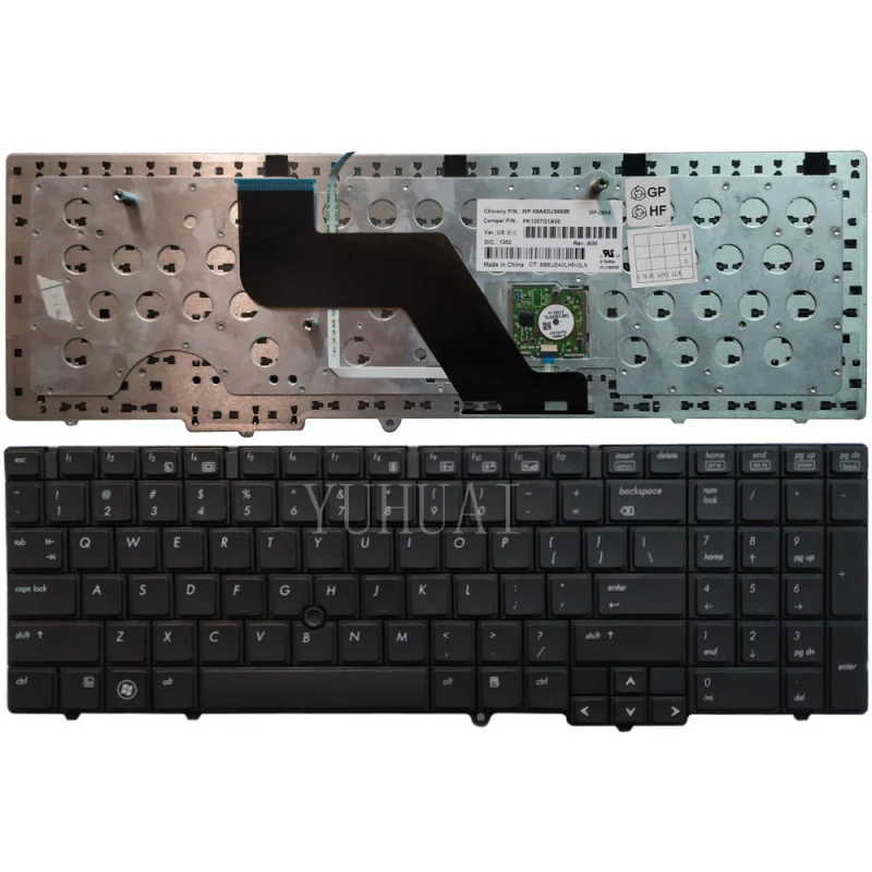 Z Laptop US Black Keyboard for HP EliteBook 8540p 8540w PK1307G3A00 582648-001