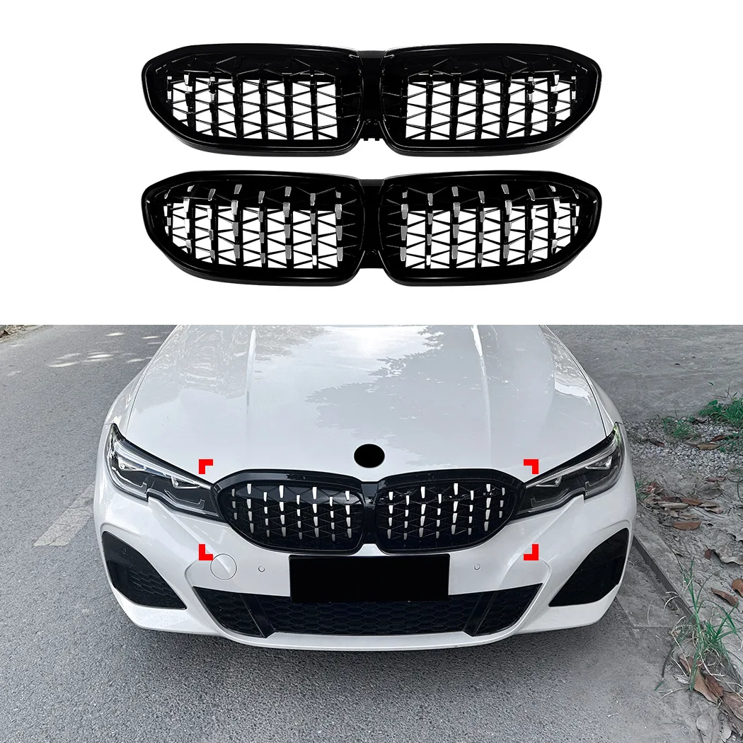 

For BMW 3 Series G20 G21 G28 2019-2022 Car Grille Front Bumper Starry Sky Kidney Mesh Racing Grill Replacement Part Accessorie