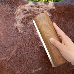 Pferdehaarentfernungsbürste mit Holzgriff, Pferdebürste, Pflegewerkzeug, Haarbürste