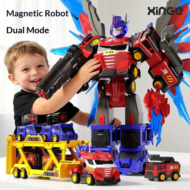 

Трансформируемый магнитный робот-меха: машинки-конструкторы с треком для хранения, ракетометом, световым мечом, выдвижными крыльями и магнитными застежками