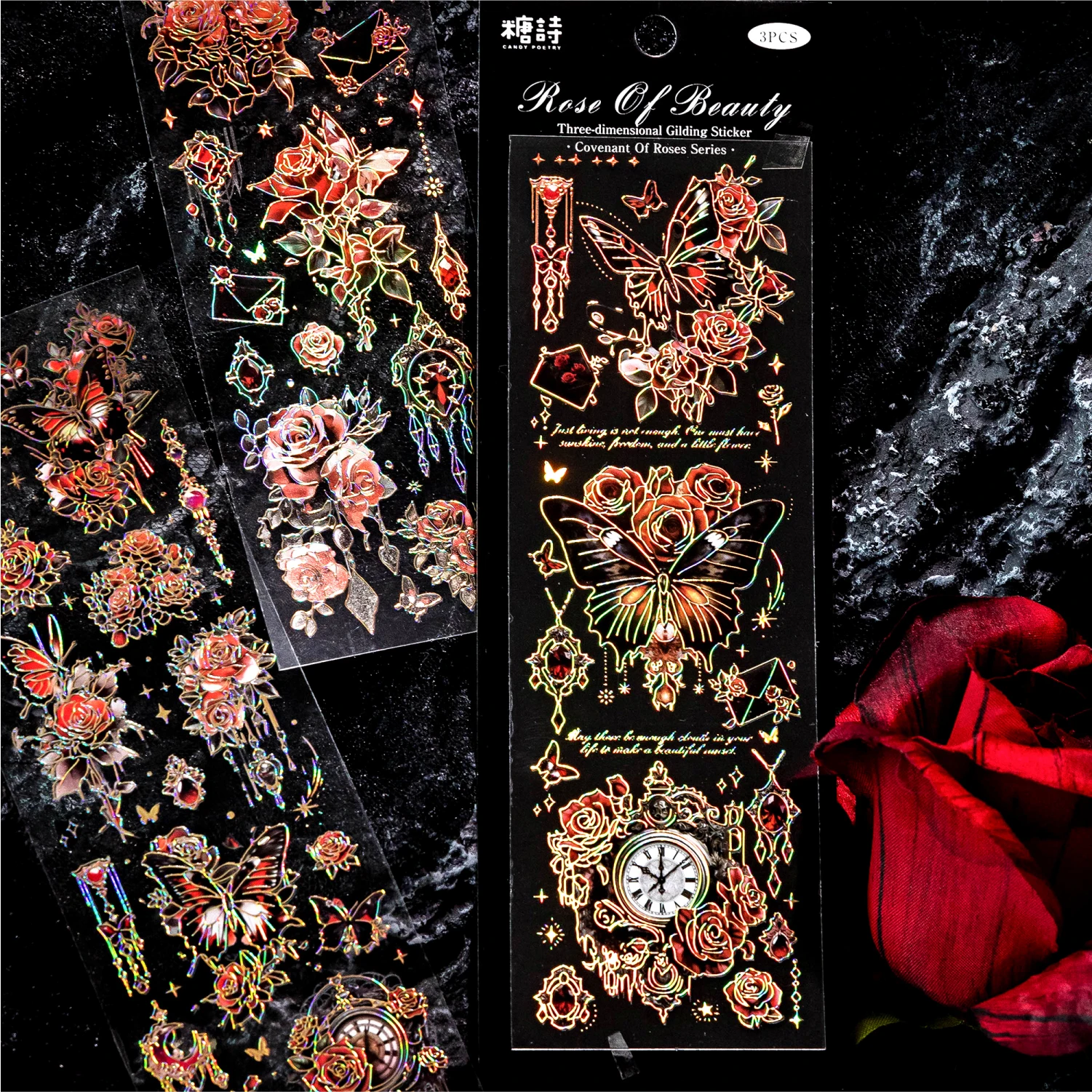 3 pcs/1lot Rose Covenant series Kawaii Scrapbook Stickers Scrapbooking Supplies Planner Decorative Craft Stationery Sticker