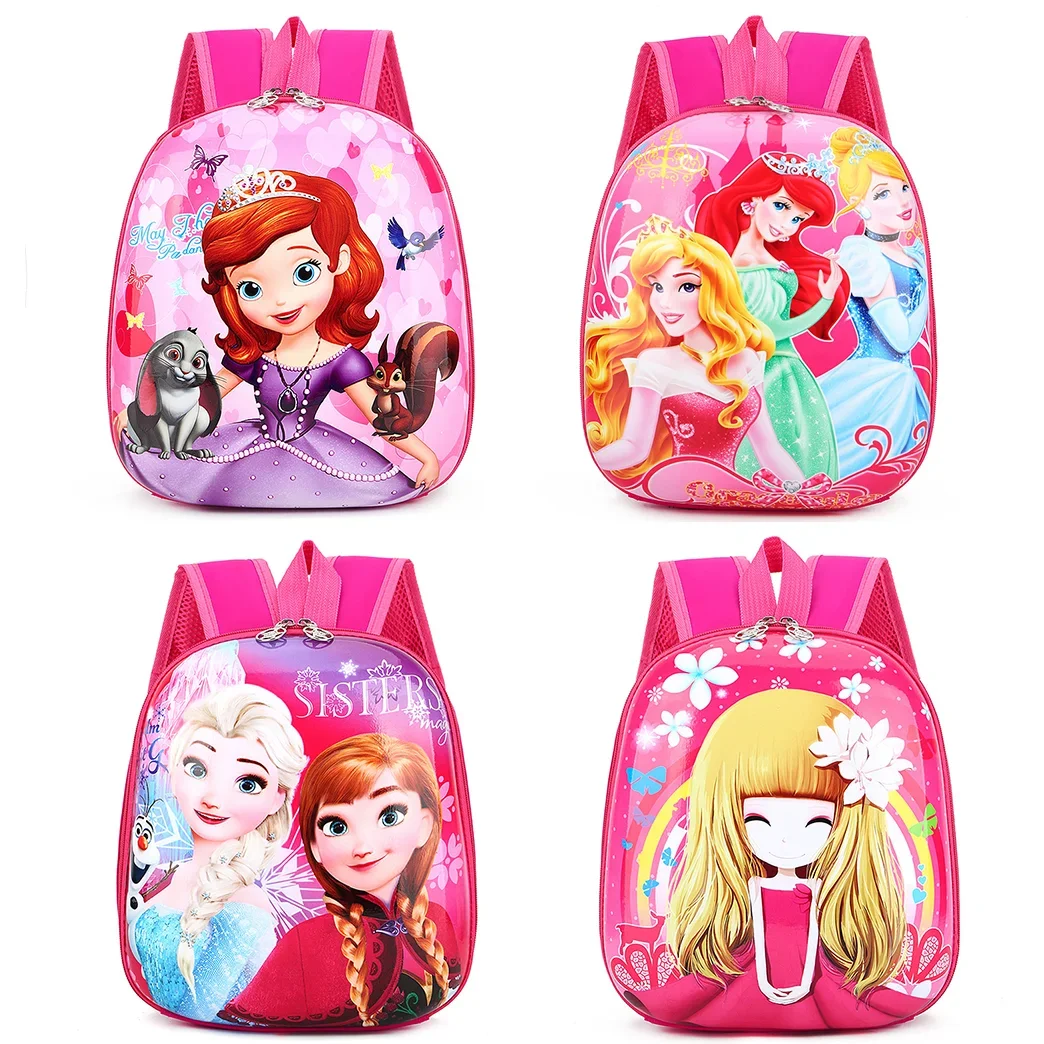 Disney Frozen Princess Children\'s Backpack Girls Figure Cartoon Elsa Sofia Mickey Mouse Print Schoolbag Kids Hard Shell Bag Gift