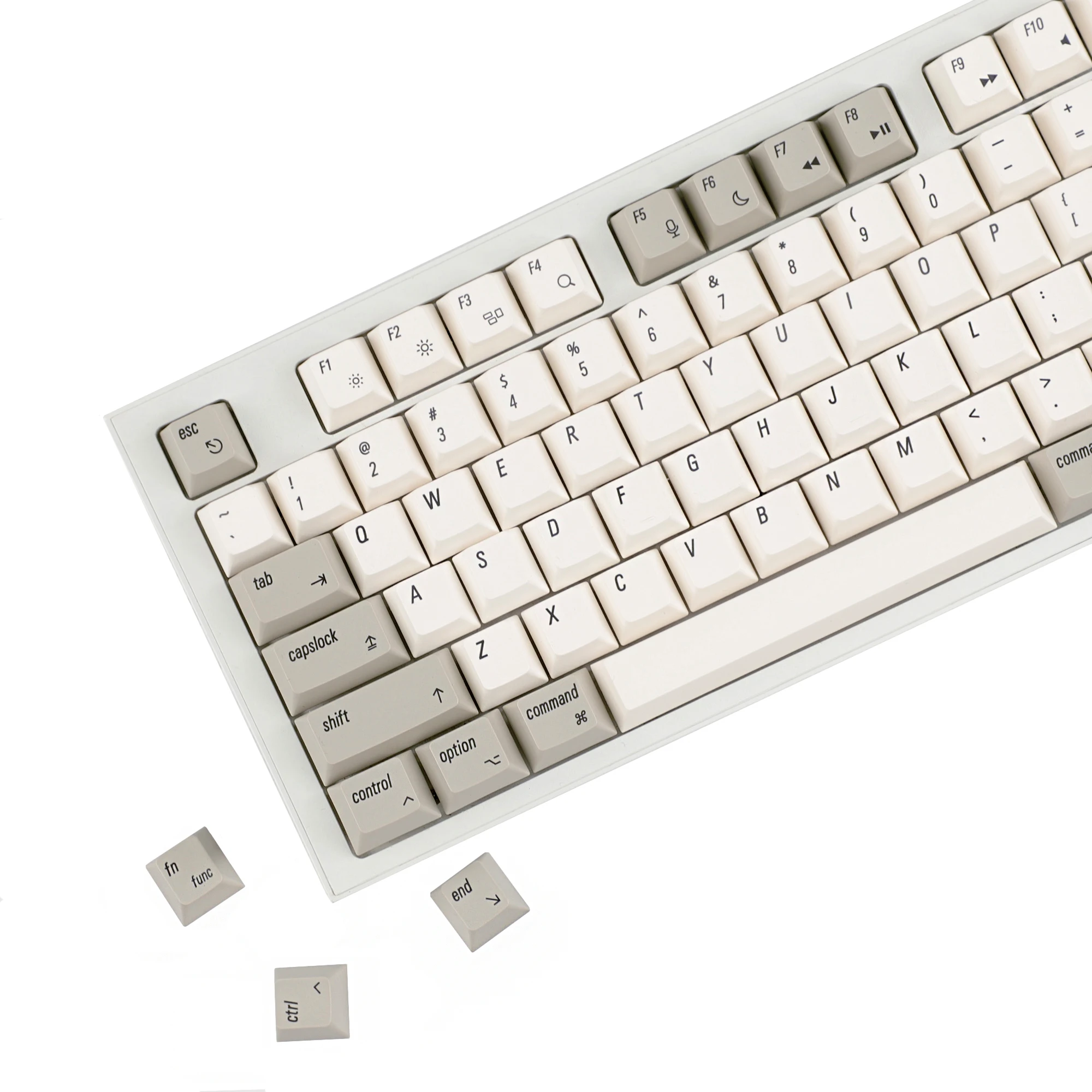 YMDK Angielskie Koreańskie Klawisze MAC Retro, profil Cherry, PBT, sublimacja barwnikowa, do klawiatur mechanicznych MX 75/87/98/104/108