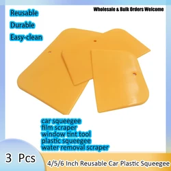 3Pcs Reusable Car Squeegee 4, 5, 6 Inch Plastic Car Scraper Auto Film accessories Card, Putties, Glazes Caulks, Window Squeegee
