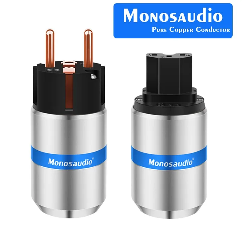 Monosaudio EU Schuko Netzstecker 99,998% Reines Kupfer 24K Gold/Rhodinierung IEC Stecker HIFI DIY Kabel – Detail 5
