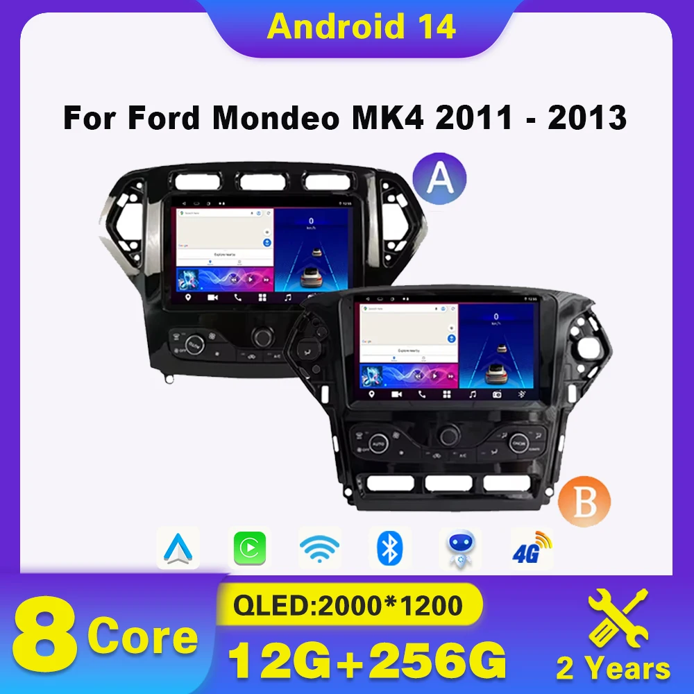 

Android 14 Car Radio For Ford Mondeo MK4 2011 - 2013 Multimedia Player BT Carplay Navigation GPS Autoradio DVD 2din no 2 din