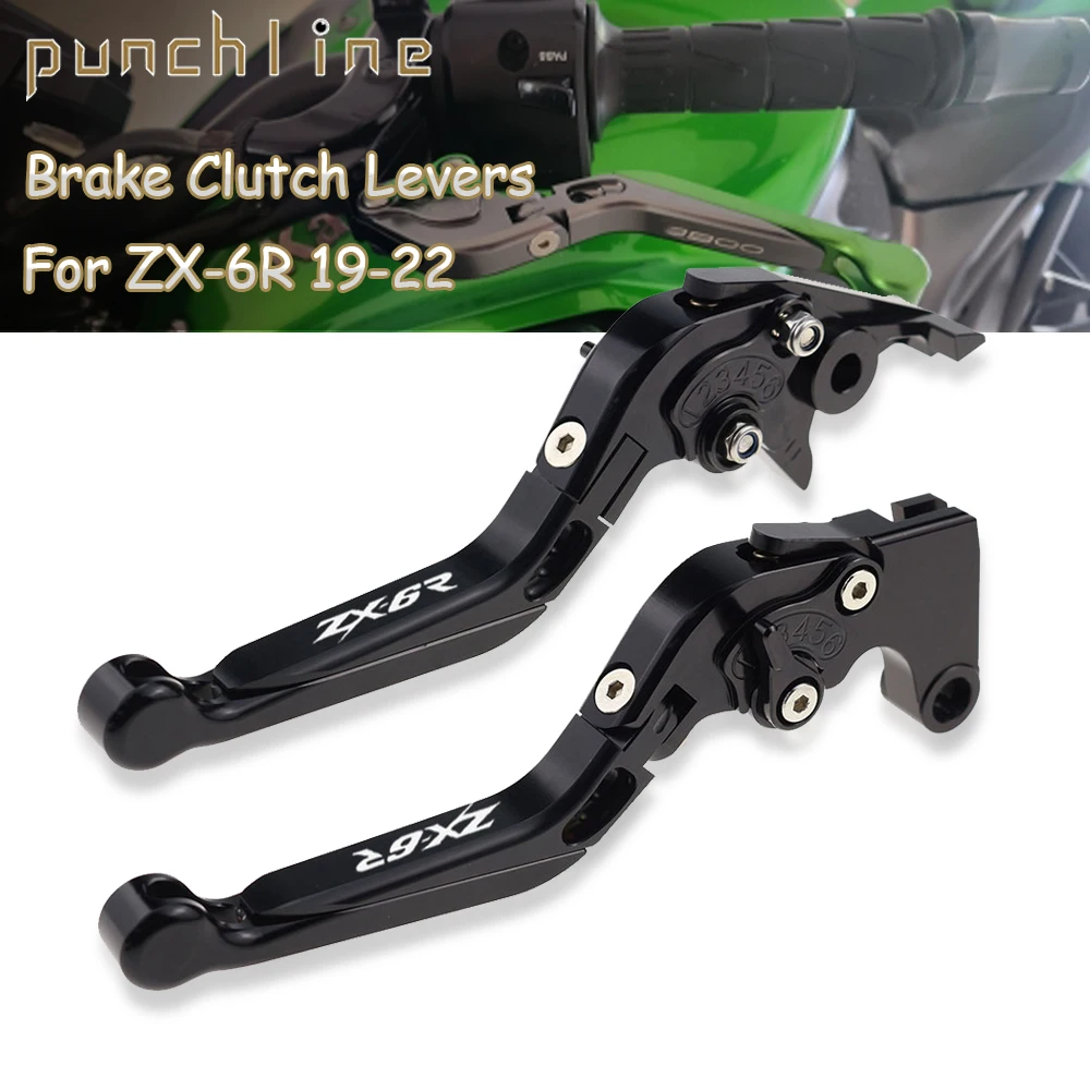 Fit ZX6R ZX636 2019-2022 Clutch Levers For ZX-6R ZX-636 ZX 6 R ZX 636 Folding Extendable Brake Handles