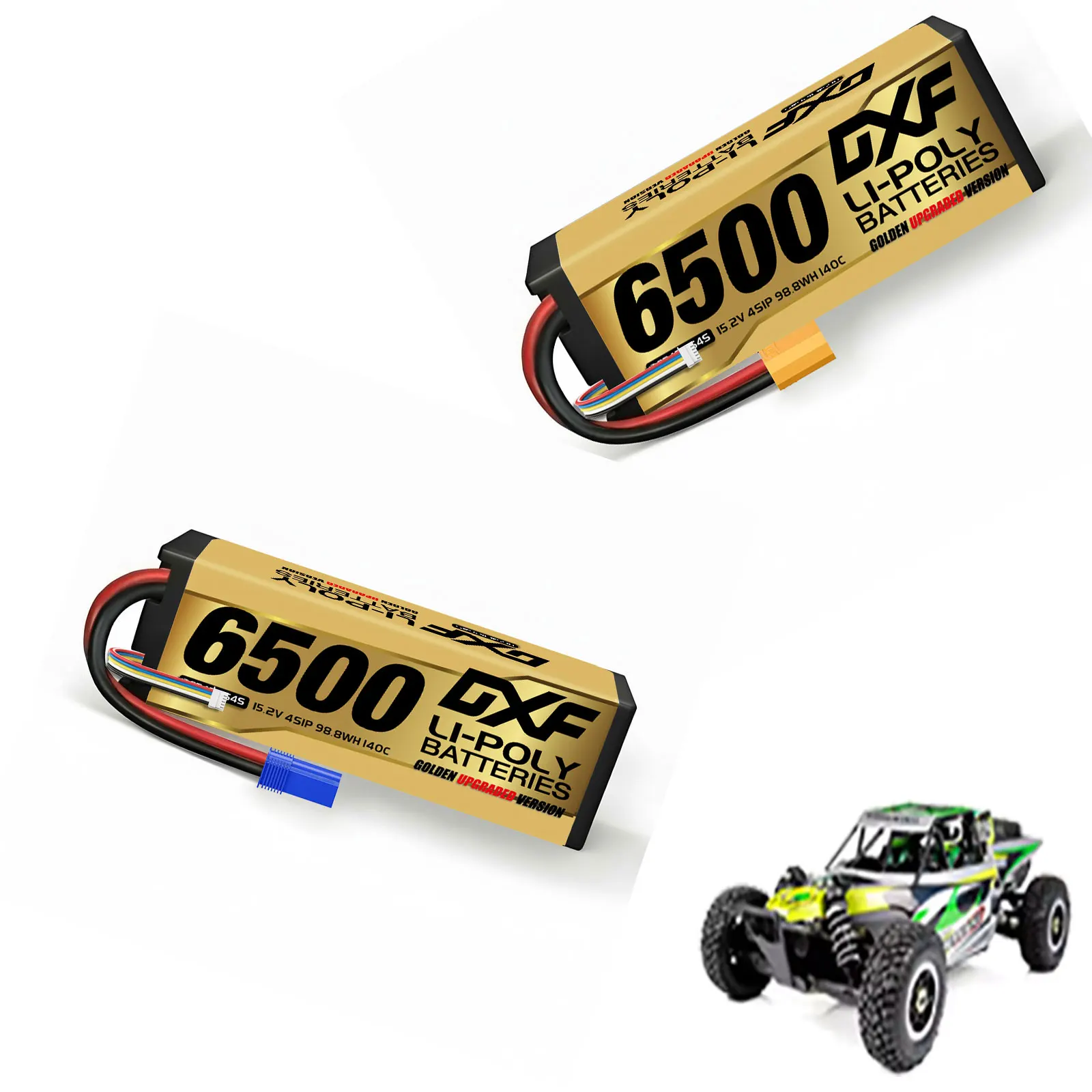 DXF 4S Lipo Battery 15.2V 6500mAh 140C EC5 Plug Hardcase LCG for 1/8 Buggy Graphene Truggy Offroad Car Boat Truck RACING