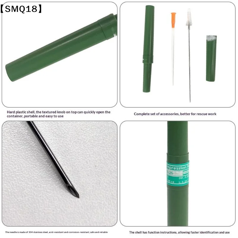 1 Set Tension Pneumothorax Thoracic Needle Emergency Equipment First Aid Kit  Chest Decompression Needle【SMQ】