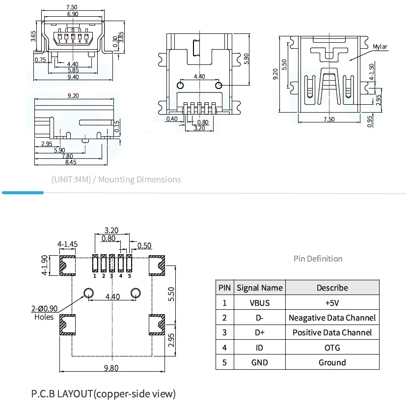 10Pcs/Ux-144S-Acp5 Mu-101-Acy Mu-101-Acw Miniusb Connector/Micro Connector! if You Need Other Specifications, Please Contact Us!