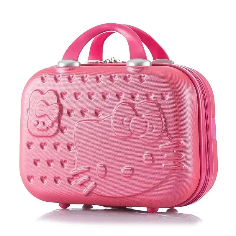 Kawaii Hello Kitty Storage Case Suitcase Box Large capacity Cosmetic Bags Portable Travel Handbag Carrying Gift For Girls Women