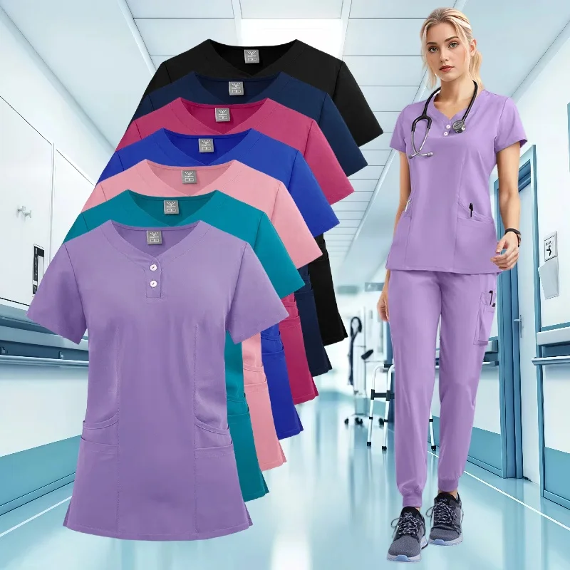 

Unisex Medical Uniforms Men Women Nursing Clothes Beauty Costume Nurse Scrubs Sets Doctor Dentist Workwear Clinical Tops Pants