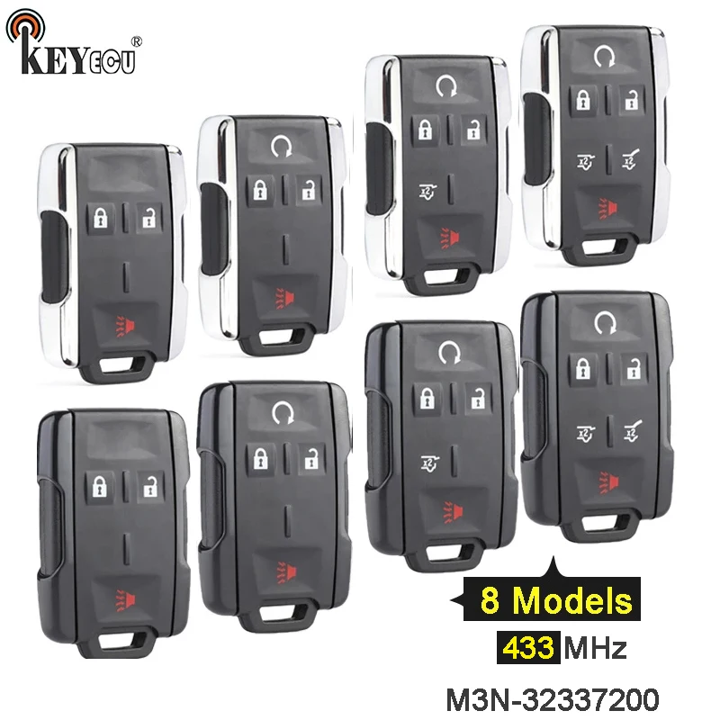 

KEYECU 433MHz M3N-32337200 Remote Key Fob 3 4 5 6 Button for Chevrolet Silverado Colorado GMC Sierra 2019 2020 2021