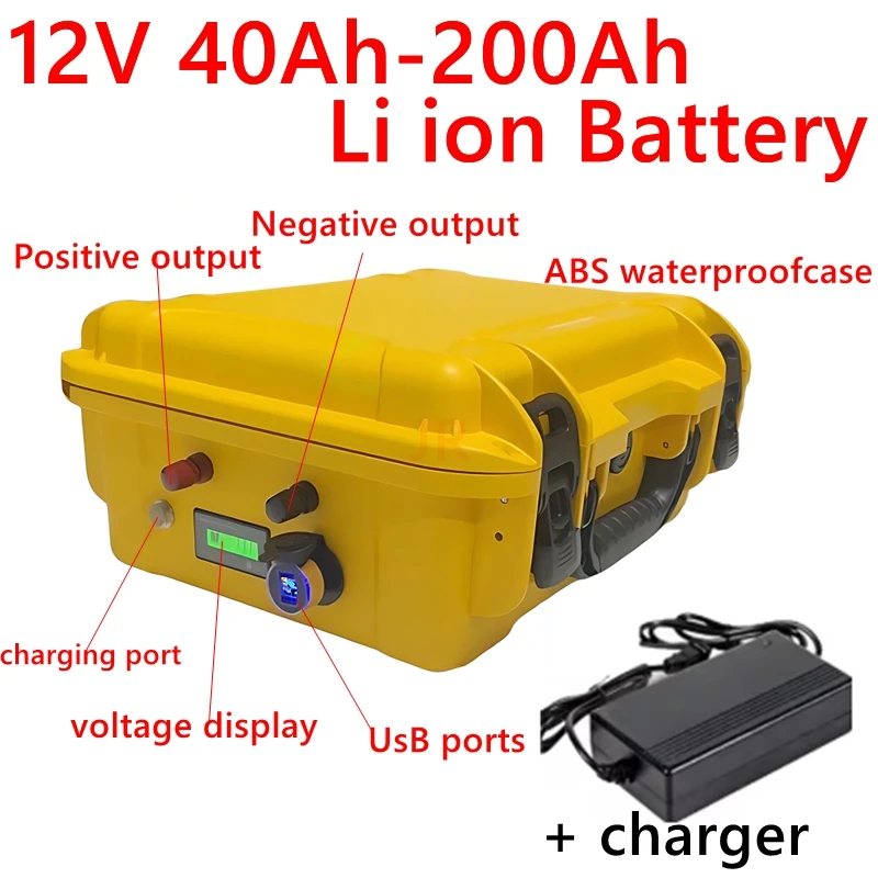 

waterproof 12v 80Ah 100ah 60Ah 150Ah lithium battery 12v 200ah li ion for Trolling Motor Fishing Inflatable Boat camping EV