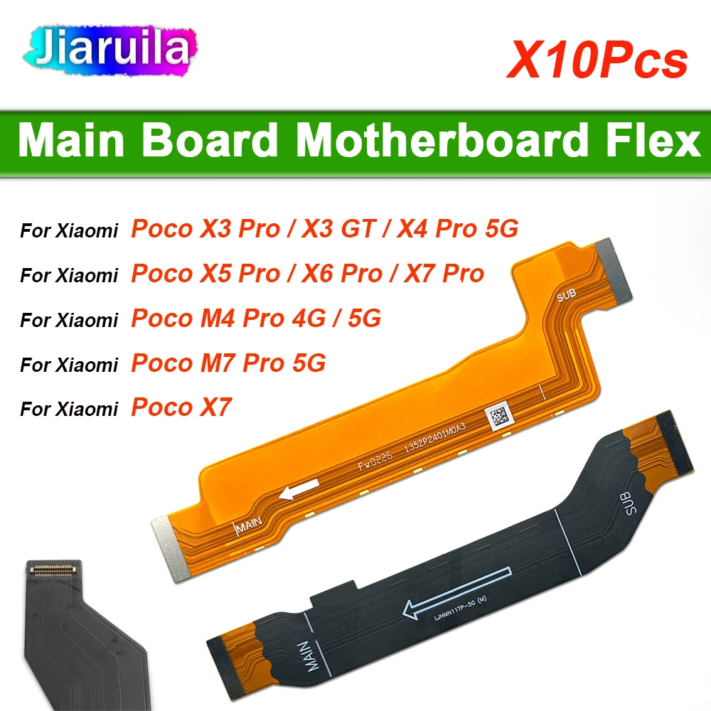 10Pcs, Mainboard Flex Cable Motherboard Dock For Xiaomi Poco X3 X4 X5 X6 X7 Pro NFC X3 GT X4 GT X4 Pro 5G Connector Main Board