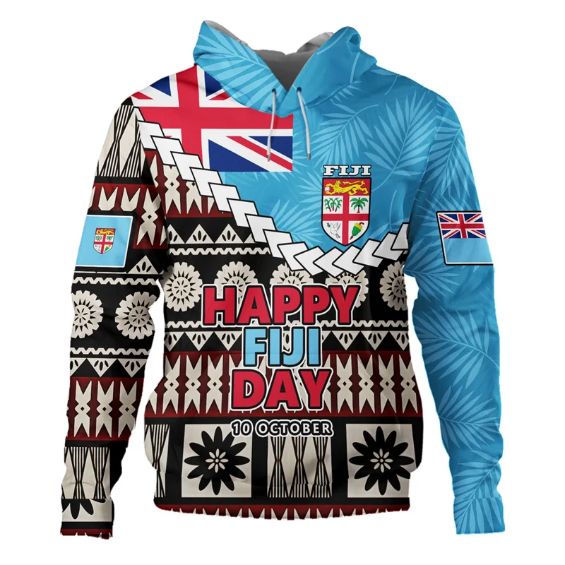 

New 3D Print Fiji Independence 1970 Tapa Style Polynesian Hoodies For Men Fashion Streetwear Cool Hooded Sweatshirts Top Clothes