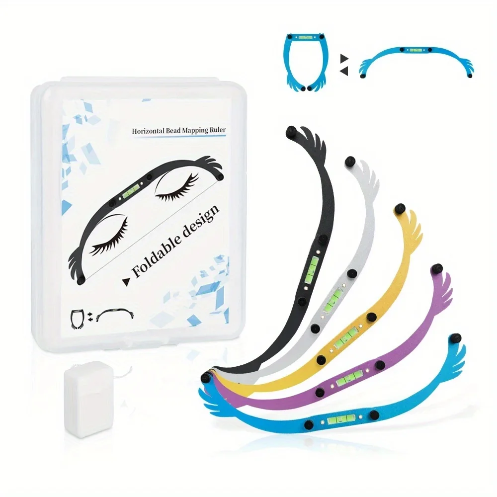 

Microblading Permannet Makeup Bow and Arrow Line Ruler Alloy Measuring Brow String Pre Inked Tattoo PMU Set for Mapping