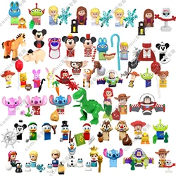 Disney-Mini Action Figures Building Blocks, Cartoon Toy, História, Mickey Mouse, Winnie The Pooh, Frozen, Ponto, Pato Donald, Tijolos