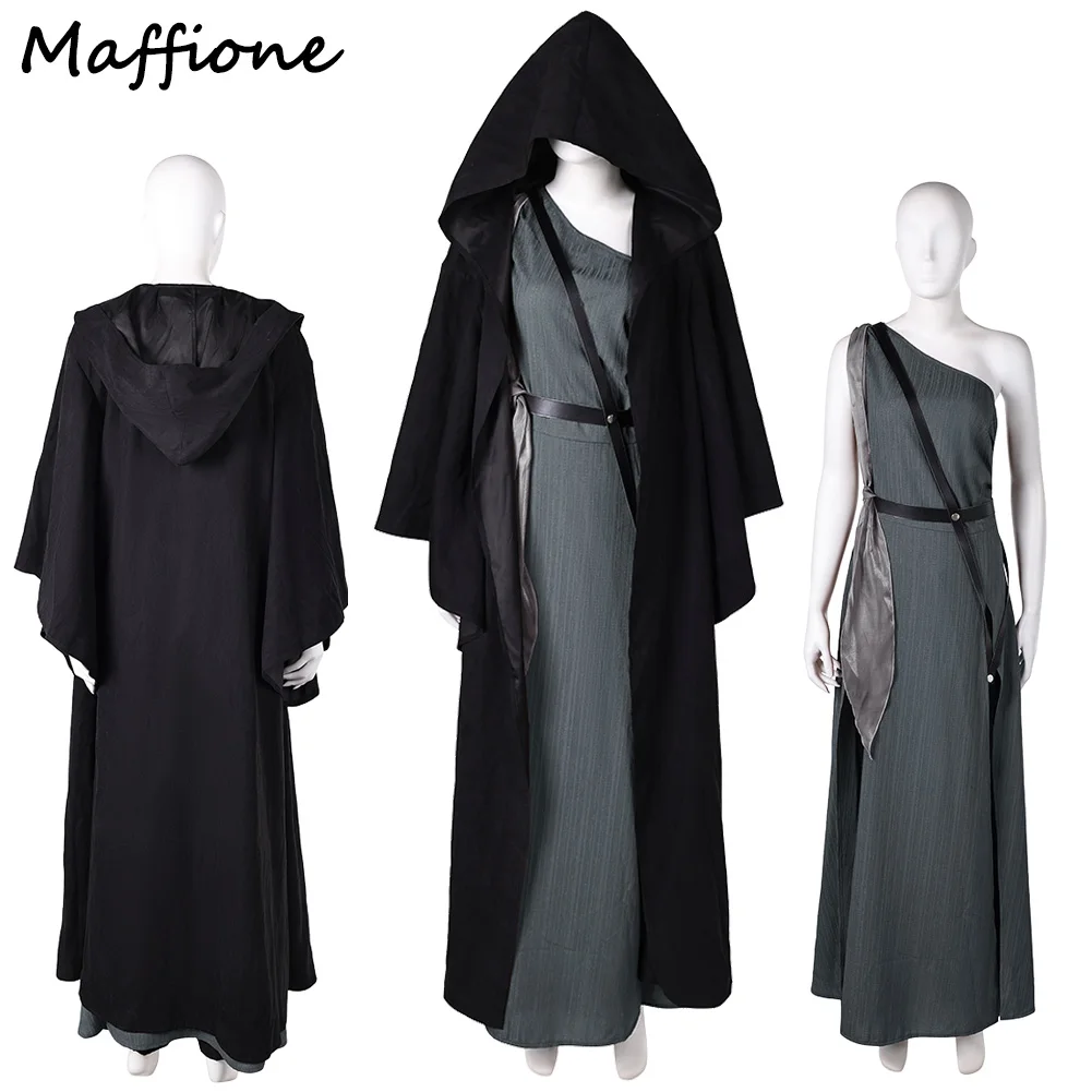 

Серый костюм Alys для косплея 2025 года, костюм в потерянном педали, женский костюм, черный комплект одежды, женское платье для ролевых игр, плащ на Хэллоуин