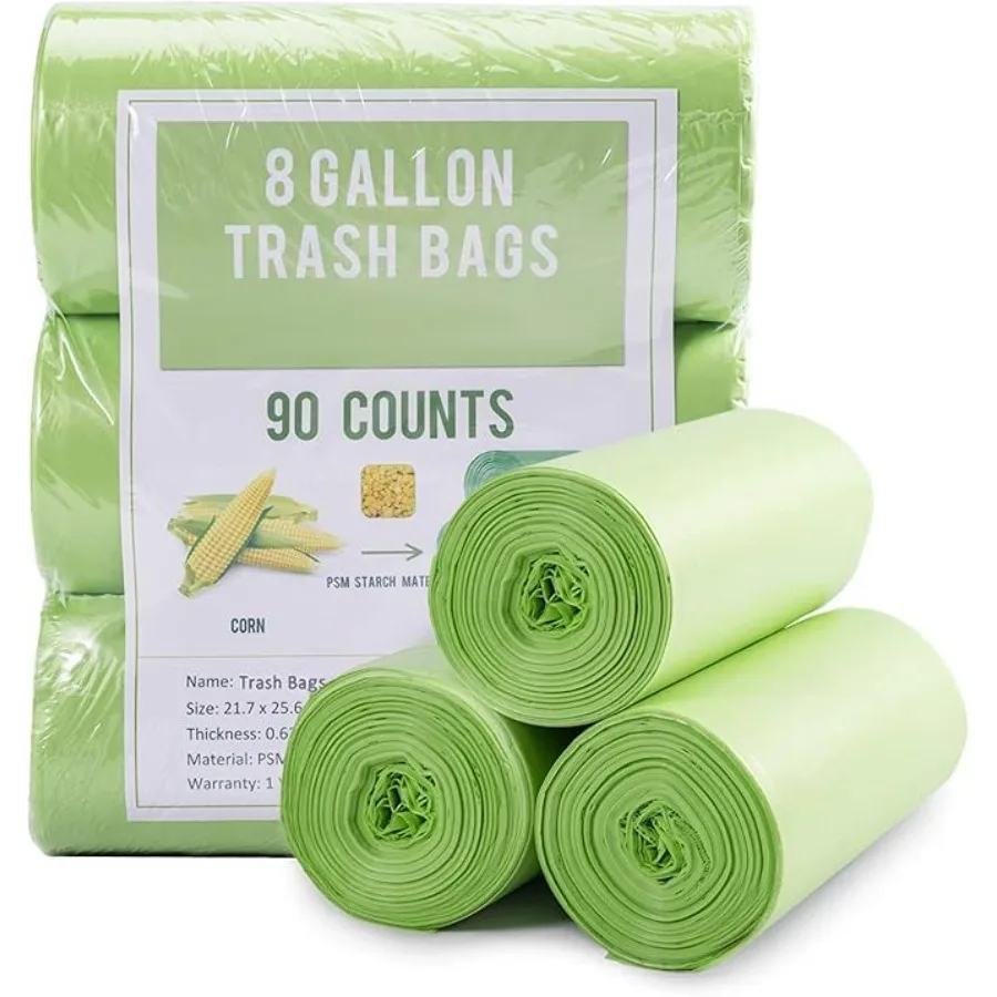 

Trash Bags 8 Gallon, Medium Garbage Bags, 0.67 Mil Extra Strong Trash Bags for 30 L Trash Can, Suitable for Kitchen, Bathroom,