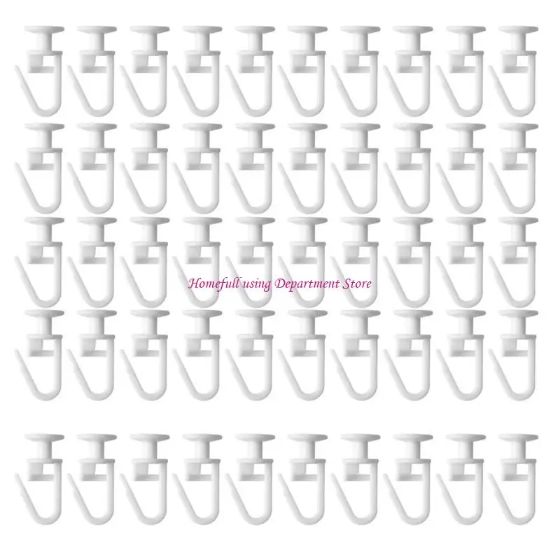 

Pack of 50 Curtain Track Pulleys Hook for Easy Installation Curtain Accessories