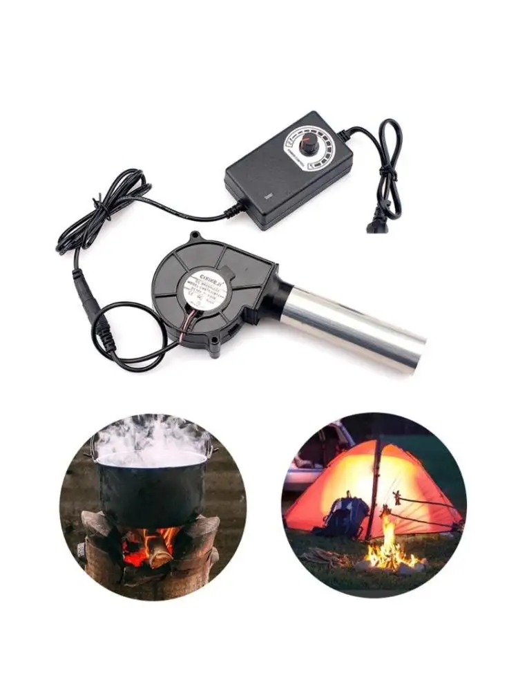 

7530 Blower with Power Variable Controller and Long Tube for Outdoor BBQ Fan for Firewood Stove Heat Dissipation