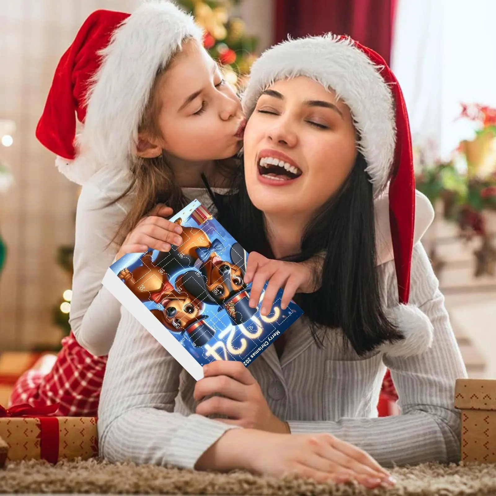 Minuterie de lavage des mains 20 secondes, mouvement 2024, calendrier de l'avent de noël, édition festive 24 jours, ensemble amusant pour chien, minuterie de 3 minutes, sable