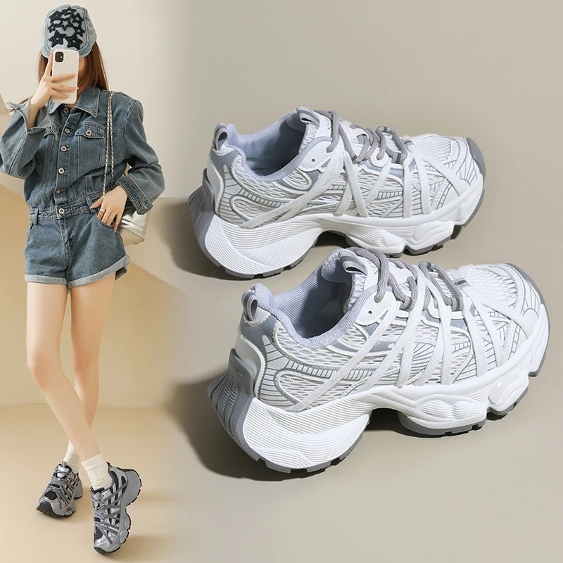 

Women's 6CM Platform Sneakers for Women Comfortable Walking Shoes Non Slip Rubber Sole Casual Fashion Breathable Footwear