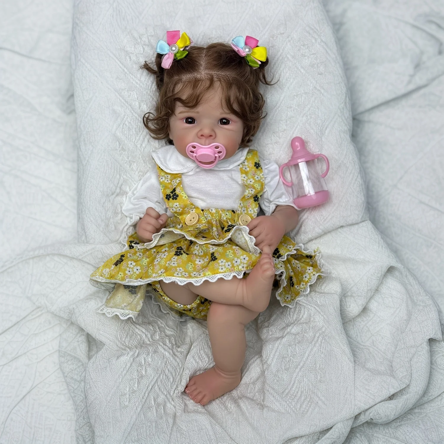 18 Inch 3D Skin With Visible Veins 45 CM Full Vinyl Body Reborn Baby Doll Toy For Girl Lifelike Kid Play Hosue Bathe Toy
