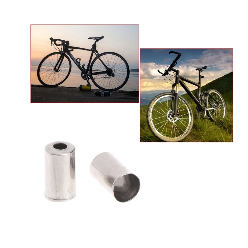 Brake Cable Housing Ferrule End Caps, Metal Bike Cable End Caps, Bike Shifting Cable Tube, Easy to Use, 100 Pieces