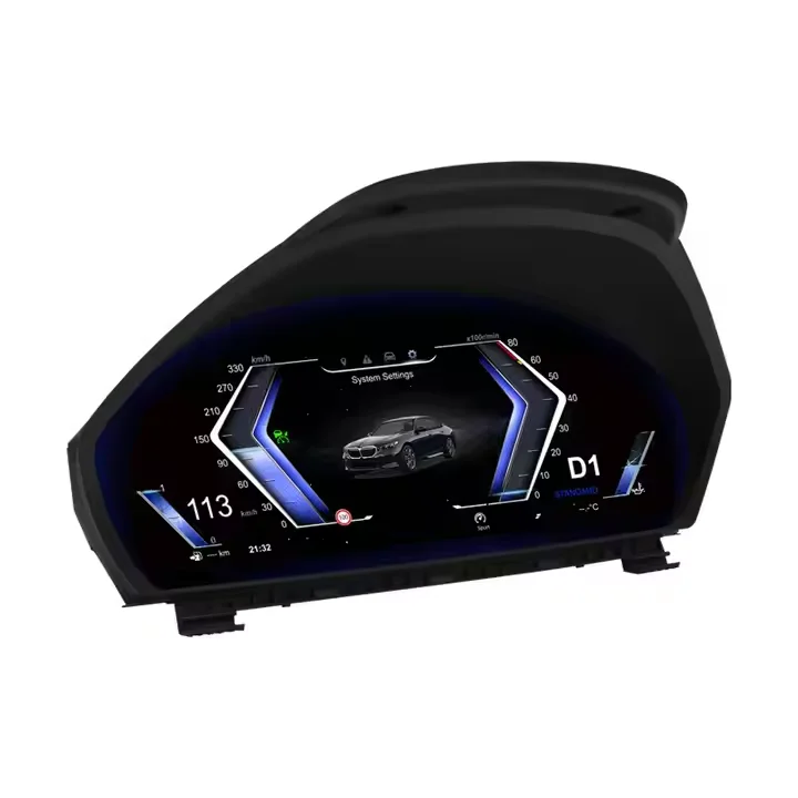 Linux 12.3 HD Digital Dashboard Panel for 5Series 2007-2013 F10 F15 Virtual Instrument Cluster Speedometer with Function