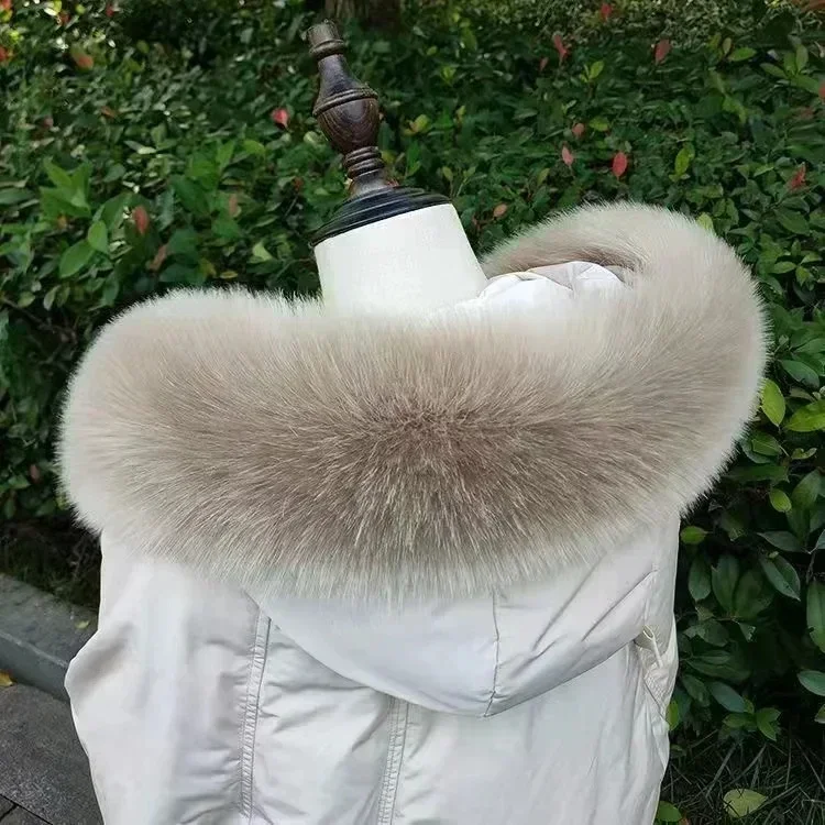 Soft Faux Fox Fur Collar Winter Women Fake Fur Scarf Shawls for Coat Warmer Decor Furry Hood Trims Parkas Jacket Fur Scarves