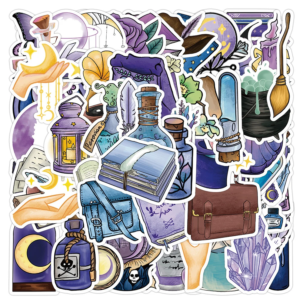 

10/30/50PCS Cute Magic Potion Crystal Cartoon Stickers Goth Decoration Decals Vintage DIY Phone Laptop Diary Graffiti Sticker